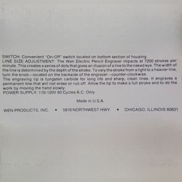 Wen Electric Pencil Engraver - Picture 5 of 5